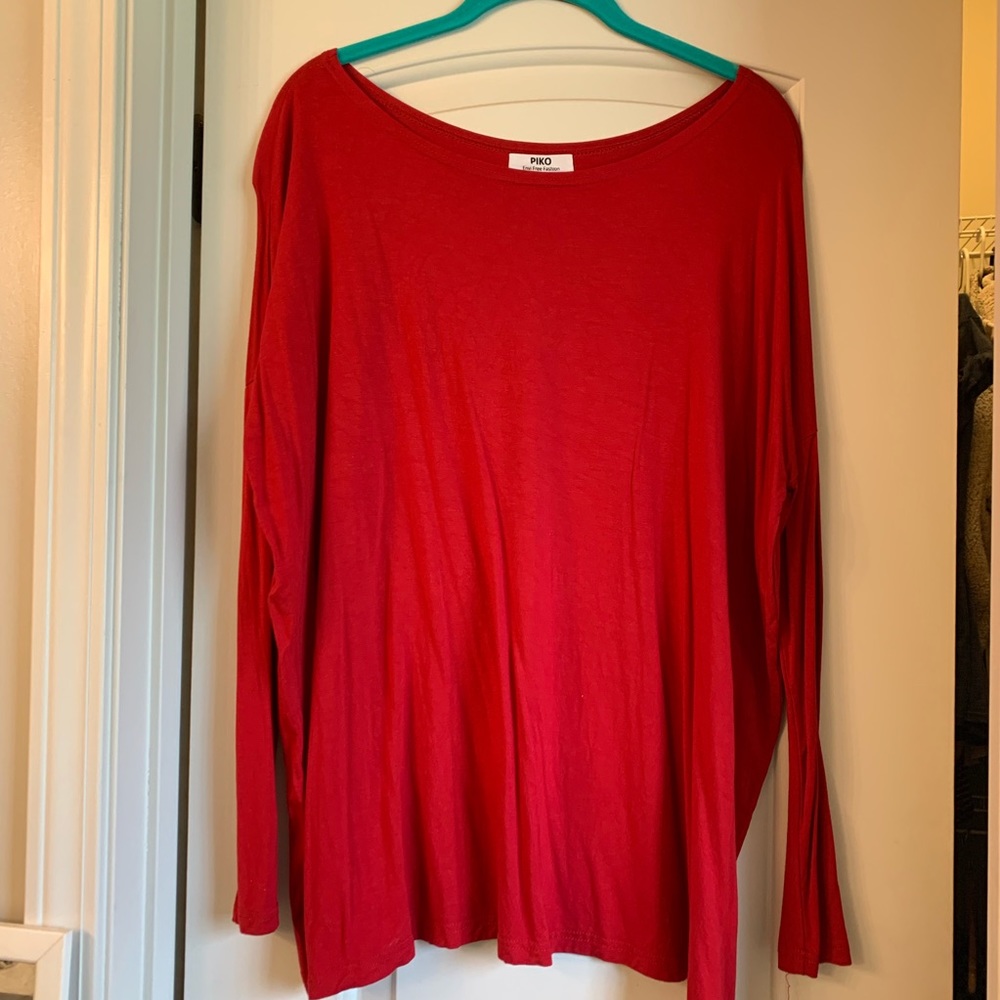 Red Piko Top (Long Sleeve)